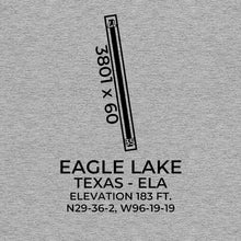 Load image into Gallery viewer, ela eagle lake tx t shirt, Gray