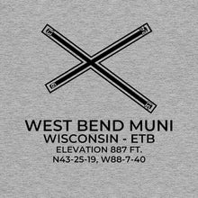 Load image into Gallery viewer, etb west bend wi t shirt, Gray