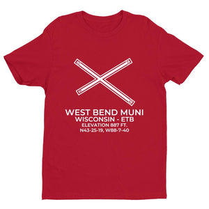 etb west bend wi t shirt, Red