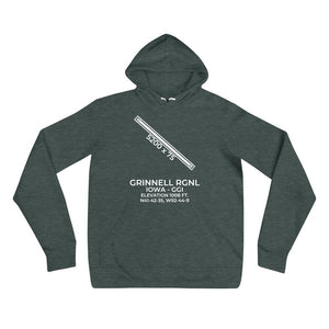 GGI facility map in GRINNELL; IOWA Hoodie