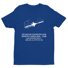 Load image into Gallery viewer, SEYMOUR JOHNSON AFB (GSB; KGSB) in GOLDSBORO; NORTH CAROLINA (with taxiways) T-Shirt