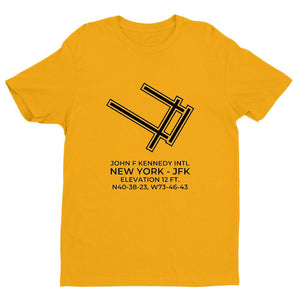 jfk new york ny t shirt, Yellow