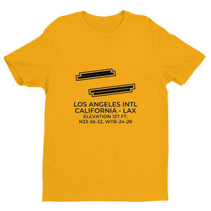 lax los angeles ca t shirt, Yellow