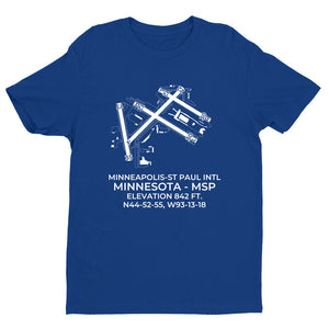 MINNEAPOLIS-ST PAUL INTL/WOLD-CHAMBERLAIN in MINNEAPOLIS; MINNESOTA (MSP; KMSP) (w/ taxiways) T-Shirt