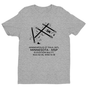 MINNEAPOLIS-ST PAUL INTL/WOLD-CHAMBERLAIN in MINNEAPOLIS; MINNESOTA (MSP; KMSP) (w/ taxiways) T-Shirt