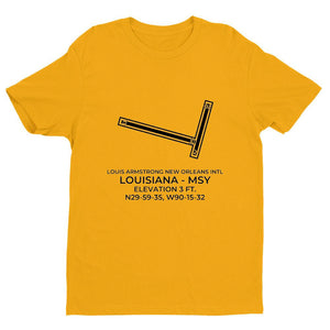 msy new orleans la t shirt, Yellow