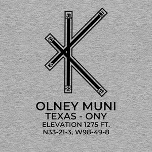 ony olney tx t shirt, Gray