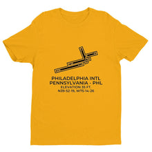 Load image into Gallery viewer, phl philadelphia pa t shirt, Yellow