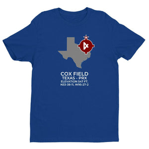 PRX facility map in PARIS; TEXAS, Royal Blue