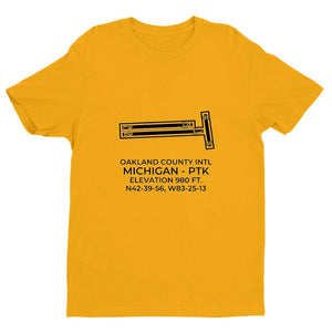 ptk pontiac mi t shirt, Yellow