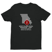 Load image into Gallery viewer, WEST PLAINS RGNL outside WEST PLAINS; MISSOURI (UNO; KUNO) T-Shirt