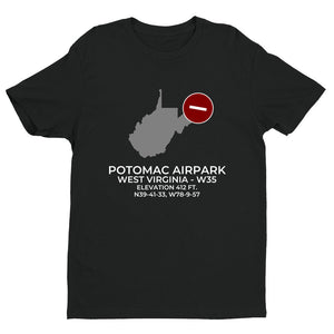POTOMAC AIRPARK near BERKELEY SPRINGS; WEST VIRGINIA (W35) T-Shirt