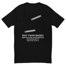Load image into Gallery viewer, RAF &quot;Twin Bases&quot; (BWY;EGVJ and WOB;EGVG) in WOODBRIDGE; UK T-shirt