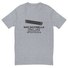 Load image into Gallery viewer, NAS SIGONELLA (NSY; LICZ) in SICILY; ITALY (ITL) T-shirt