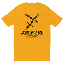 Load image into Gallery viewer, DA40 at LAWRENCE MUNI (LWM; KLWM) near LAWRENCE; MASSACHUSETTS T-shirt